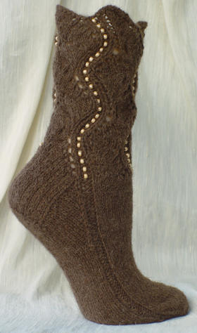 Buffalo Beaded Socks - view from the right