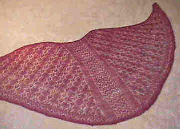 All-Over Lace Faroese Shawl in handspun laceweight