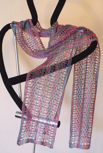 Cat's Cradle Long-Ways Scarf in Heritage Yarns Tencel colorway Summer Haze