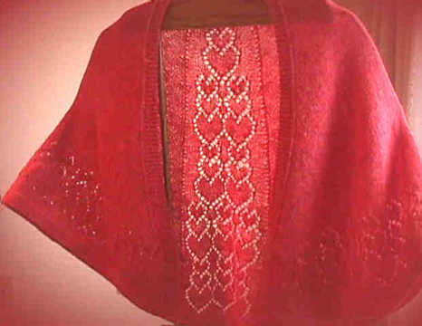 Cascading Hearts Faroese Shawl