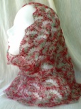 HeartStrings Flared Lace Smoke Ring pattern made in Crystal Palace Kid Merino color Roses