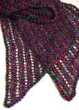 A Beaded Bias Towards Lace knitted scarf with crochet beaded edging