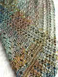Reversible Lace Cables Scarf showing the reversibility