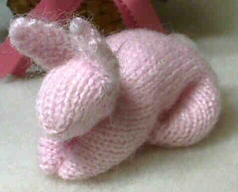 Knitted Bunny from a Square