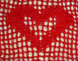 Filet knitting heart