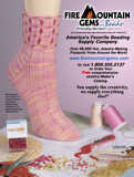 Fire Mountain Gems showcases the artwork of Jackie Erickson-Schweitzer in a full-page color ad - Beaded Faux Cable Anklets