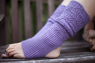 HeartStrings #A29U Austrian Lace Stirrup Leg Warmers in Tilli Tomas Artisan Sock yarn