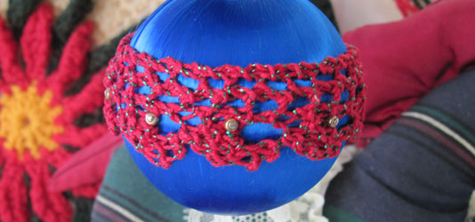 Bead-pinned Knitted Lace Edging Ornament