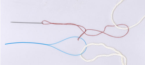 Bead stringing options using common needles on hand