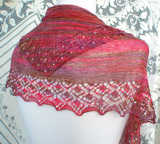 Shallow Tri Shawl worn upside-down - back view