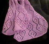 Links of Diamonds Beaded Lace Scarf knitted by socbaker