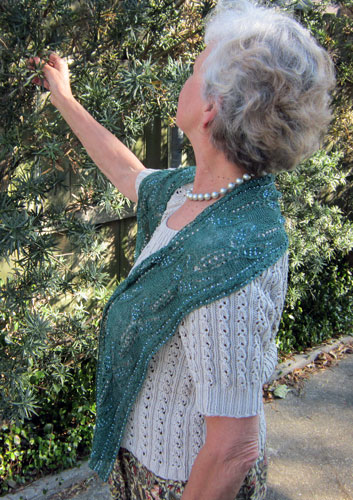 Dragonfly Dreams beaded lace scarf