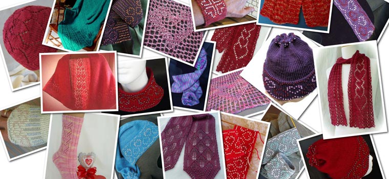 a collage of heart-themed heartstrings patterns