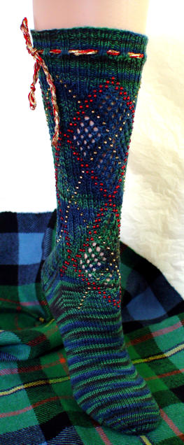 Beaded Faux Argyle Socks