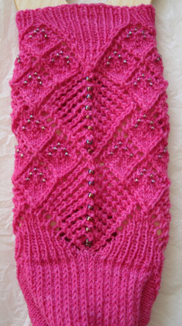 Two Ways About It Beaded Socks - back of sock leg and heel