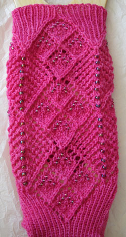 Two Ways About It Beaded Socks - front of sock and instep transition