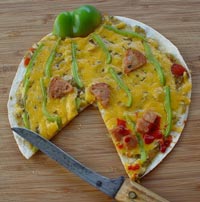 Halloween tortilla pizza