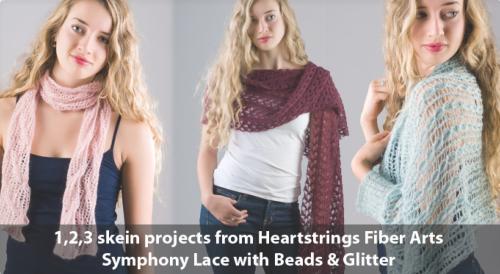 new HeartStrings knitting designs in the new Tilli Tomas Symphony Kid Lace yarn