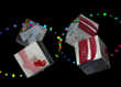 HeartStrings 3D animated tumbling cubes screensaver featuring a sampling of heart-themed designs in the Heartstrings Collections