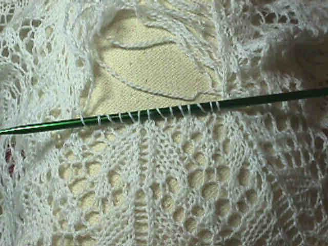 Shepherd Lace Shawl repair - backing up