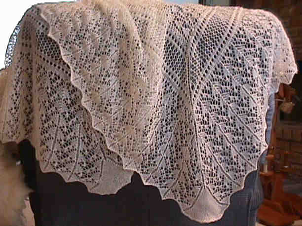 Shepherd Lace Shawl in 2-ply yarn