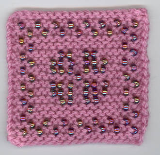 Simple Geometric beaded knitting