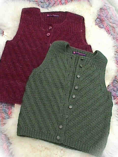 Chevrons and Ribs Vests showing fronts