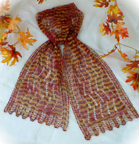 Colorful Splendor Lace Scarf in Schaefer Yarns Andrea silk