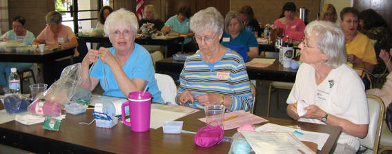Beaded Knitting class at the Valley Needlers Guild in CA