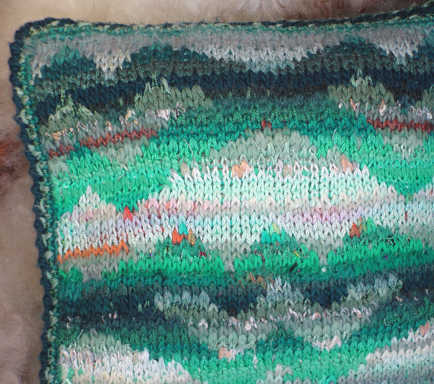 Tapestry Knitted Pillow